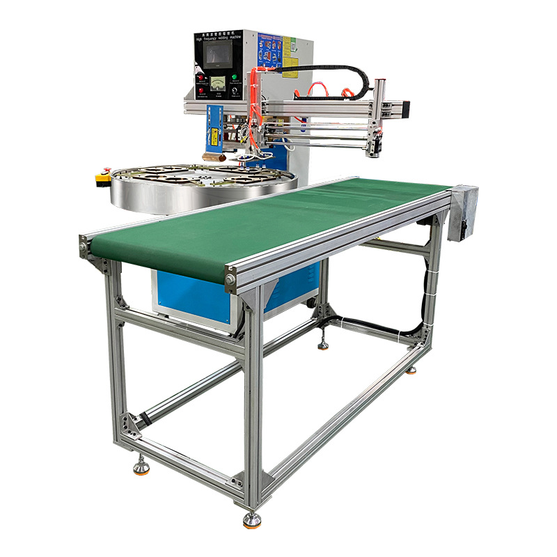 足球裁片高频压花机 PVC贴皮球压印设备 转盘式高周波塑胶熔接机