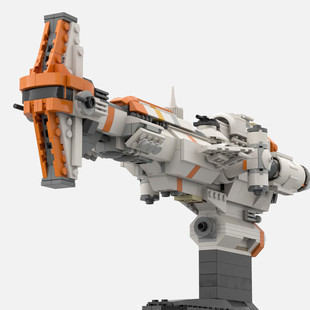 Moc-57178 1:360 Scale Frigate Display (with Movable Turret) 621 Particle Number Toys