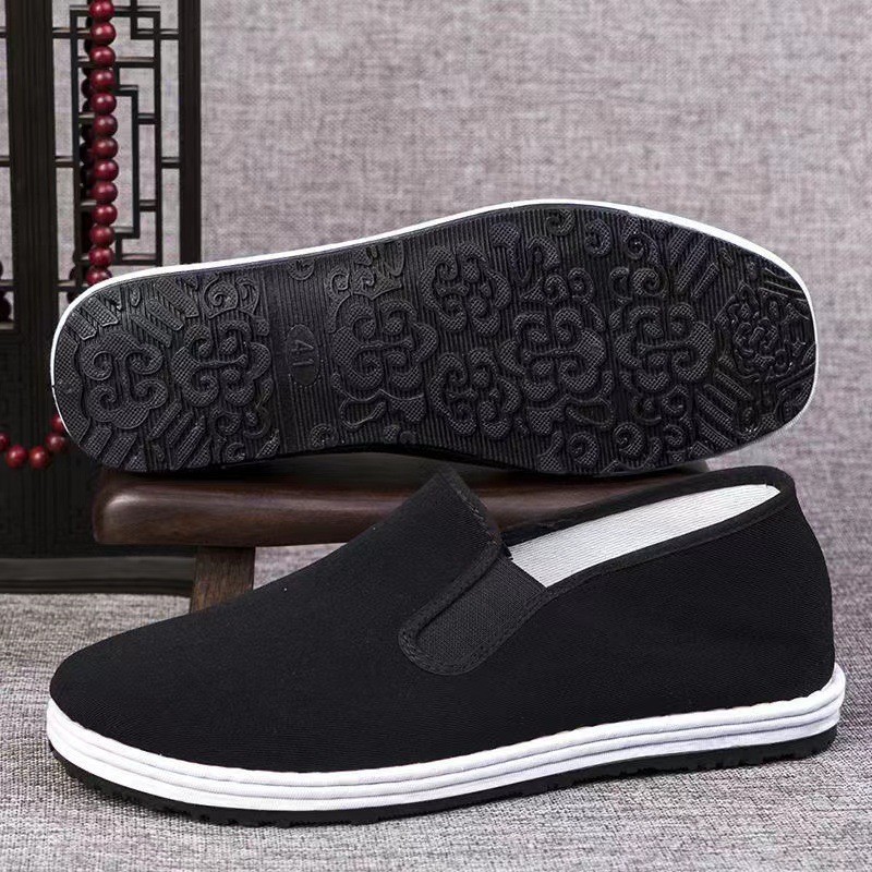 Old Beijing Cloth Shoes Men's New Thousand-Layer Sole Summer Dad Casual Men's Slip-On Breathable Lightweight Soft-Soled Shoes