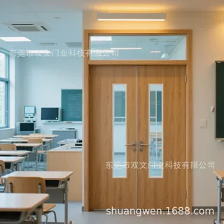 定制学校教室门钢制木纹转印门热转印木纹钢质门课室门
