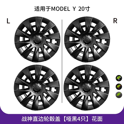 Protective Cover Rings Wholesale: Hub cover - model-y-20inch-ares-all-inclusive-hubcap-matte-black-floral-surface