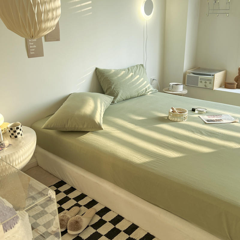 (Single Product Sheet)Style Japanese Style Pure Cotton Bed Bag Washed Cotton Solid Color100 Simmons Cover Mattress Cover