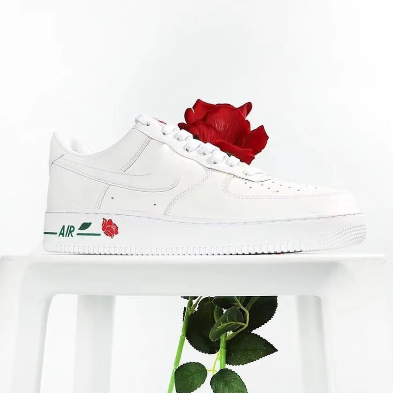 Pure Original Air Air Force One Versatile Sports Shoes Casual White Shoes Valentine's Day Trendy Shoes Wear-Resistant Height-Increasing Skateboard Shoes