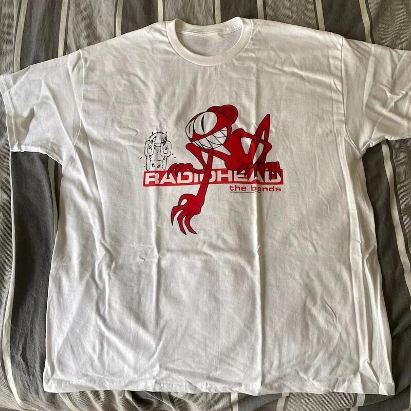 Vintage Radiohead T-Shirt with Album Cassette Replica Graphic Y2K T-Shirt Men's Clothing New Style Top and