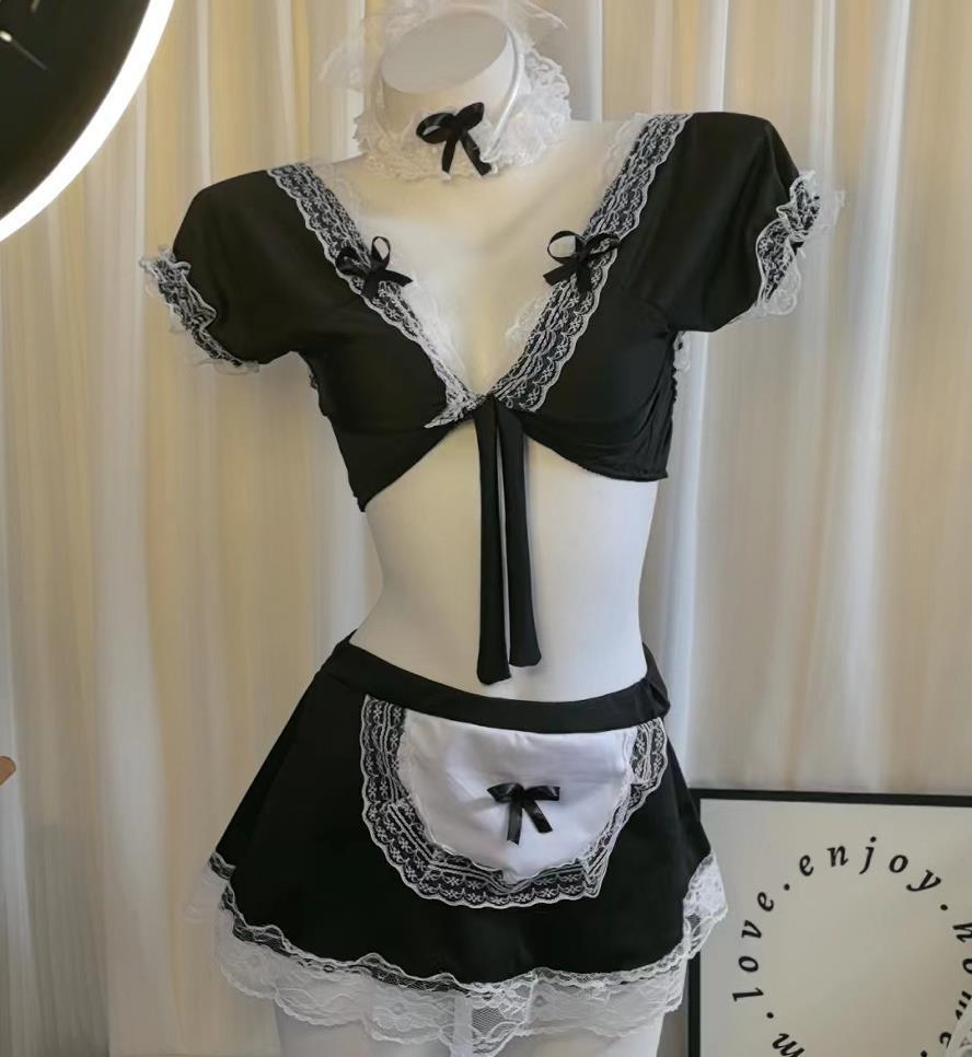 Lencería sexy temperamento bar traje de uniforme de mujer seducción cosplay sirvienta japonesa suave y linda sirvienta