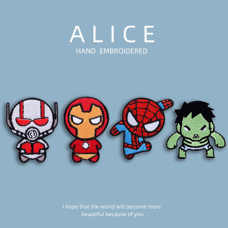 超级队长2卡通布贴衣服鞋自粘刺绣贴补丁贴羽绒服修补破洞装饰贴