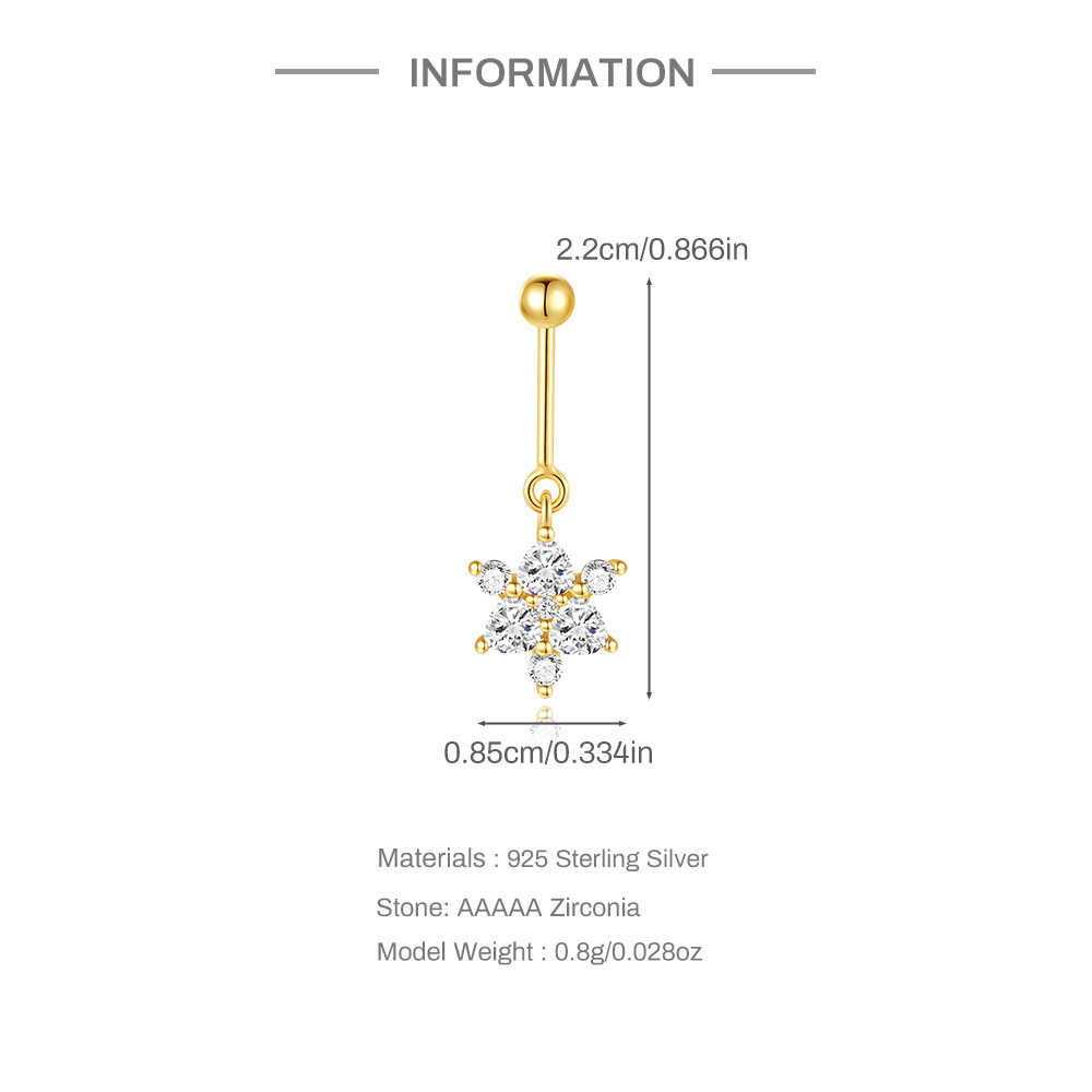 1 Piece Ear Cartilage Rings & Studs Elegant Simple Style Heart Shape Snowflake 925 Sterling Silver Zircon Ear Cartilage Rings & Studs display picture 4