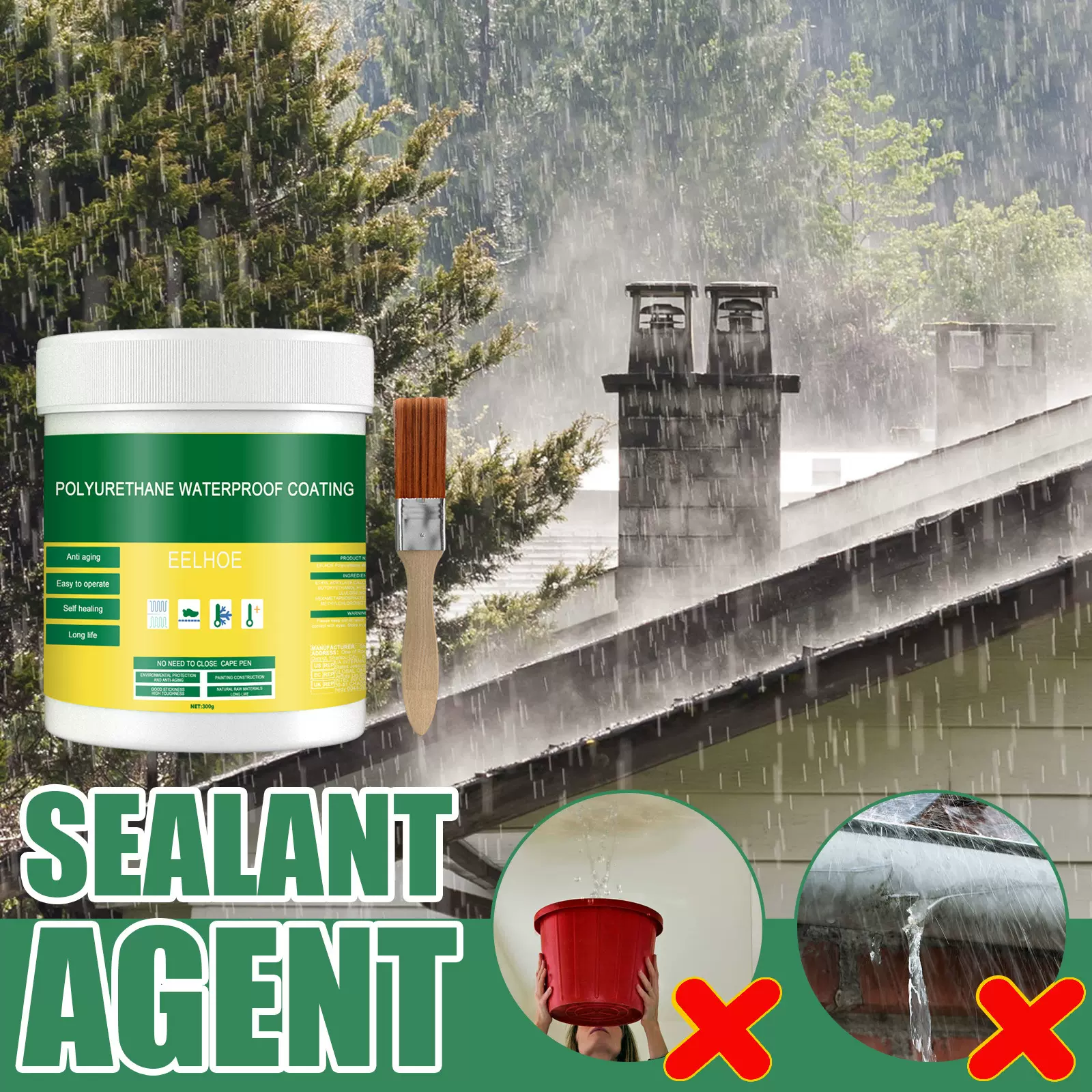 EELHOE 地板防漏防水胶 外墙浴室厕所防水剂砖墙壁渗透型涂料