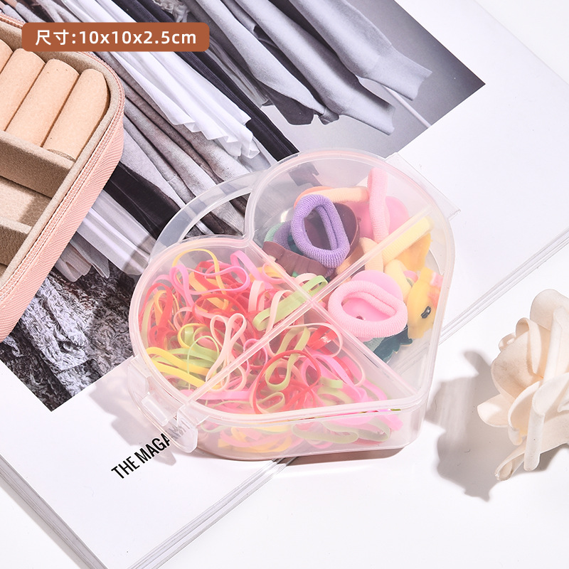 Nuevo estilo para niños pequeña princesa bolso para el cabello anillo para el cabello niña macaron fresco y dulce cuerda para el cabello lindo juego de accesorios para el cabello caja de regalo