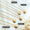 Fashionable accessory stainless steel from pearl, small design necklace, Japanese and Korean, 750 sample gold, trend of season