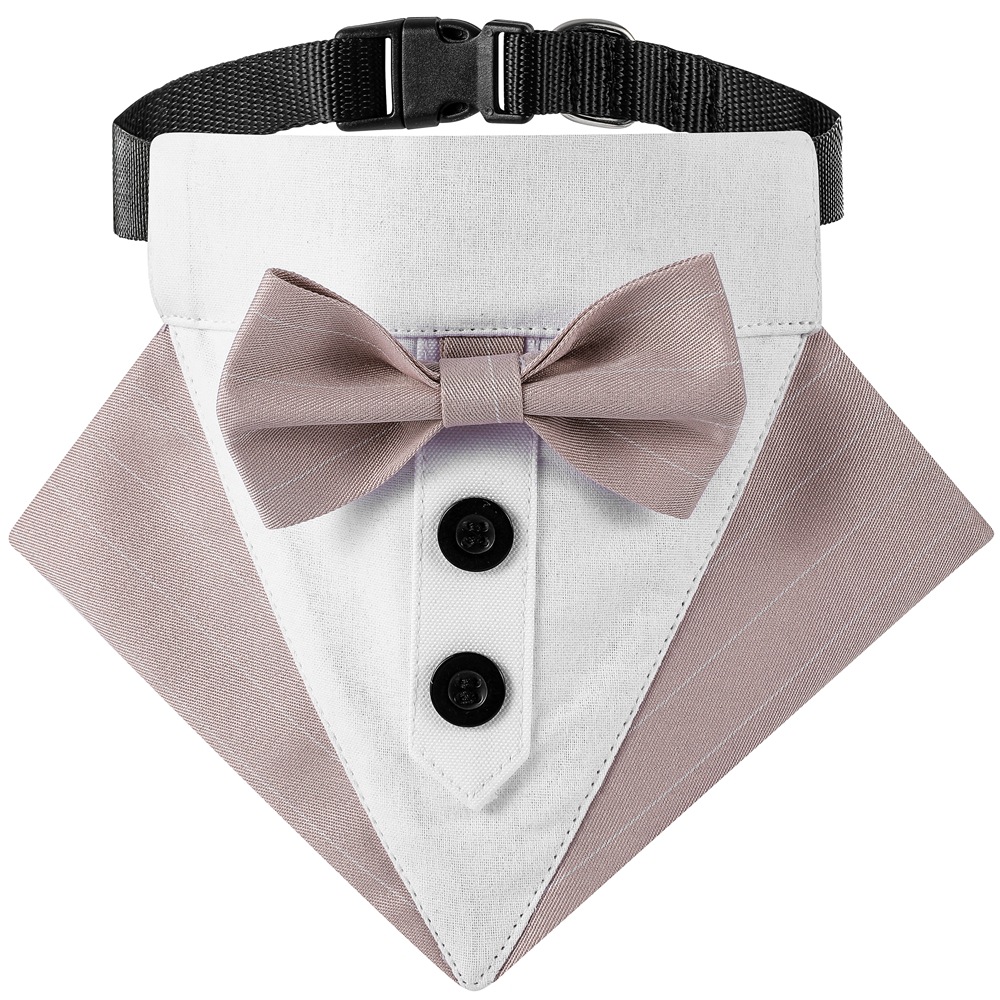 Transfronterizo nuevo rayas ropa de mascotas traje triángulo toalla guapo mascota saliva toalla boda mascota triángulo toalla