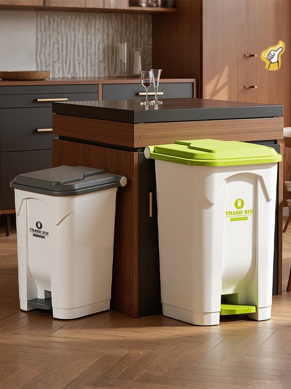 Wholesale Kitchen Foot-Operated Trash Can, Large Capacity 30-Liter Household Villa Trash Bin with Lid for Outdoor Use Wholesale Kitchen Foot-Operated Trash Can, Large Capacity 30-Liter Household Villa Trash Bin with Lid for Outdoor Use