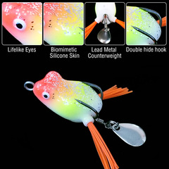 Luya floating frog 3cm/4.2g modified thunder frog black frog 16 colors soft small frog black bait cross-border