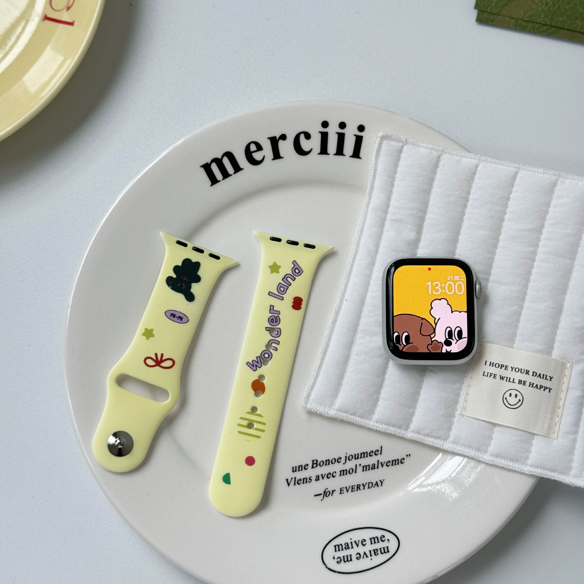 Ремешок с узором «милый щенок», подходит для Apple Watch поколений 3/4/5/6/7/8/S8/S9, высококлассный SE