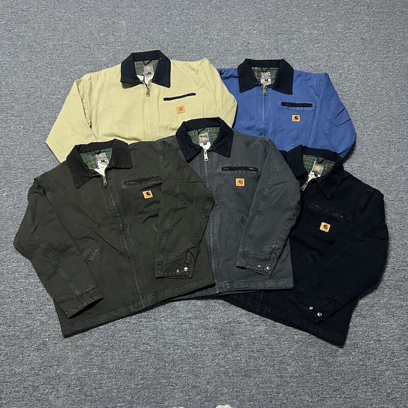 Carhartt Winter American Retro Washed Vintage Workwear Denim Jacket Couple's Outerwear Trendy Brand
