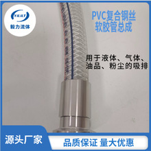 PVC纤维复合钢丝软管防静电高压增强抽输柴油化工管扣压接头总成