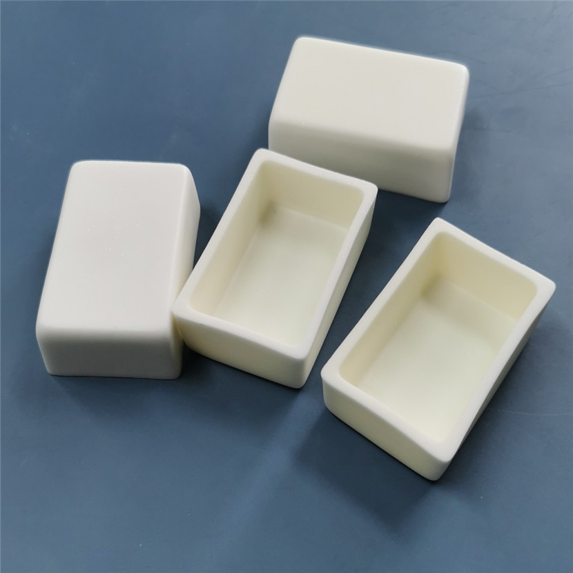 耐高温、耐腐蚀 高纯99%氧化铝刚玉方形陶瓷坩埚、陶瓷舟