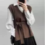 v领宽松小众打底坎肩