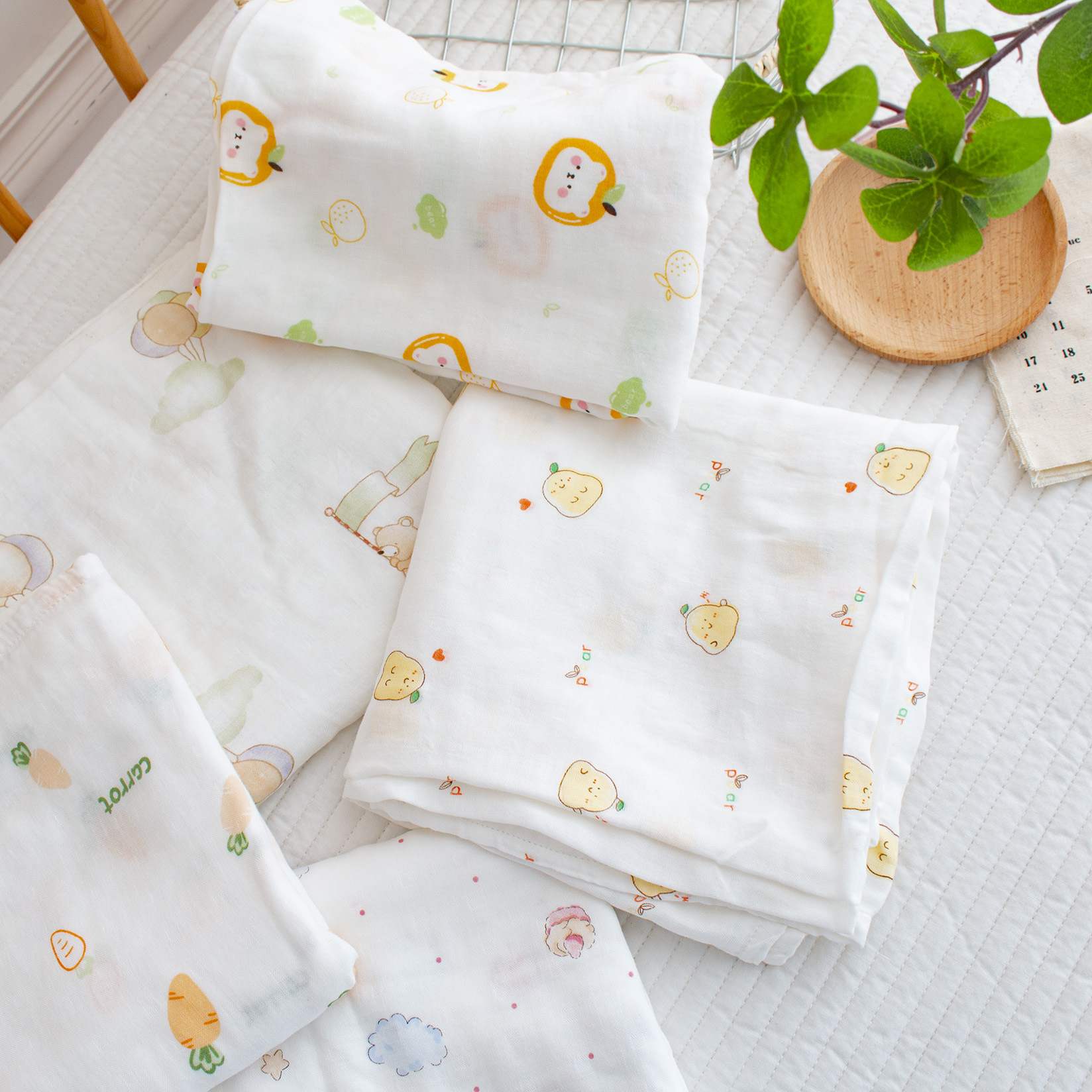 Bamboo Cotton Blanket Baby Infant Double-Layer Bamboo Fiber Gauze Swaddle Baby Swaddle Wrap Cloth Bath Towel Cover Towel
