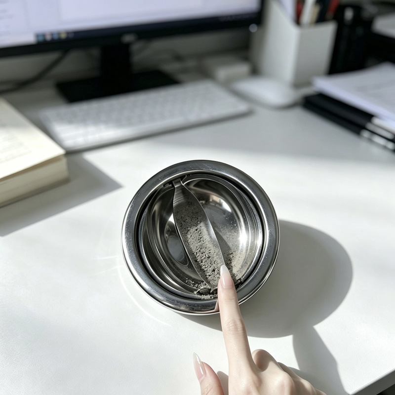 Stainless steel ashtray, creative and personalized, prevents ash from flying, high aesthetic value, inlaid with diamonds, suitable for hotels, homes, and offices