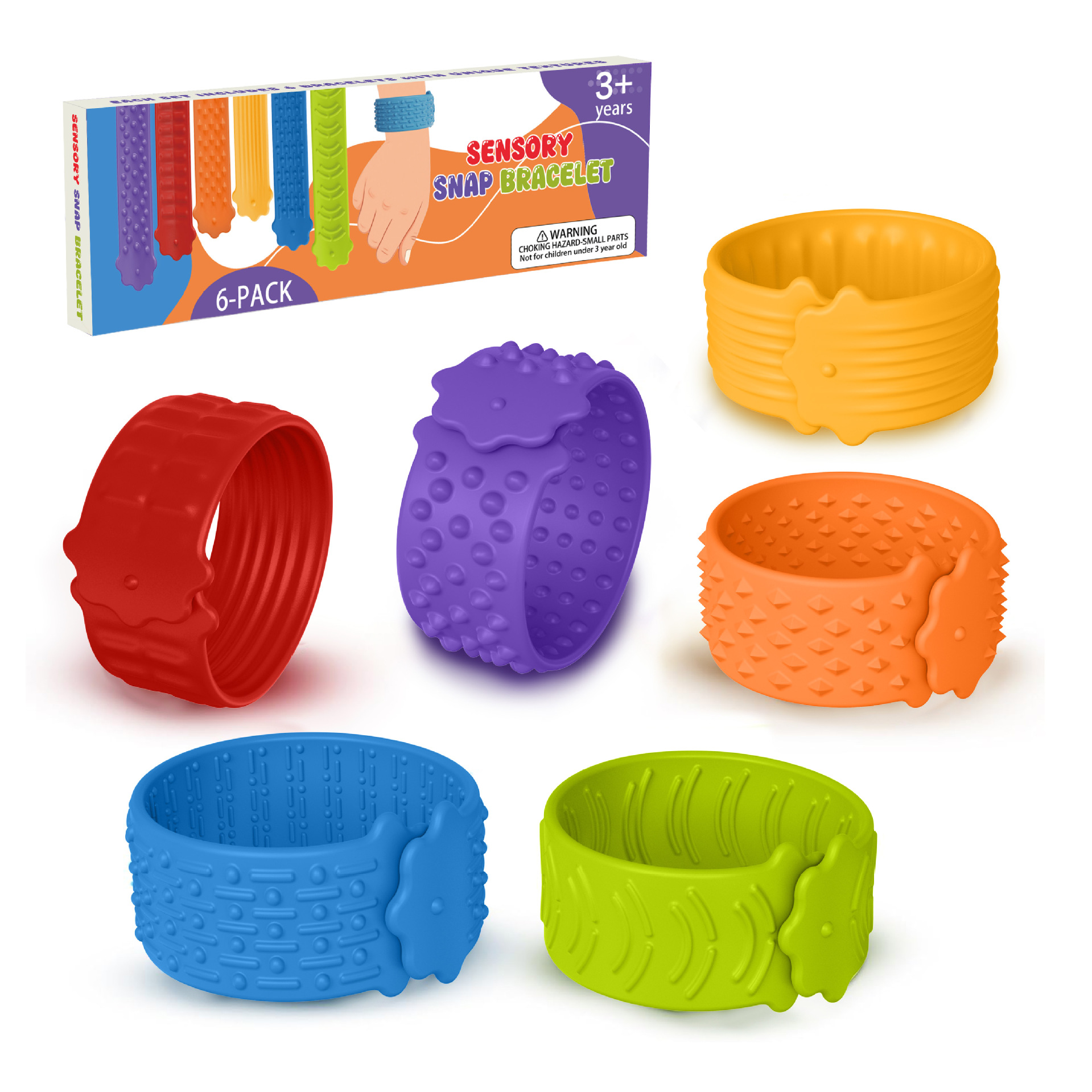 Amazon Fidget Toys pulsera sensorial de goma collar juguetes descompresivos de silicona textura descompresivos juguetes sensoriales