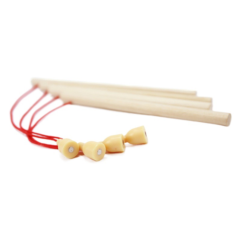 Caña de pescar magnética de madera para niños fuerte magnética educativa práctica accesorios de juguete fábrica de madera jardín de infantes pesca para bebés