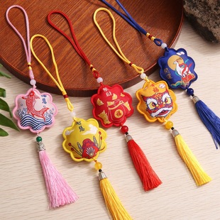 New car ornaments lace embroidery small sachet national style weaving embroidery tassel pendant sachet pendant manufacturers direct supply