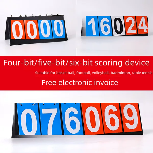 Billiards Scoreboard Badminton Game Scoreboard Basketball Card Counter Table Tennis Four-digit Flip Card Game