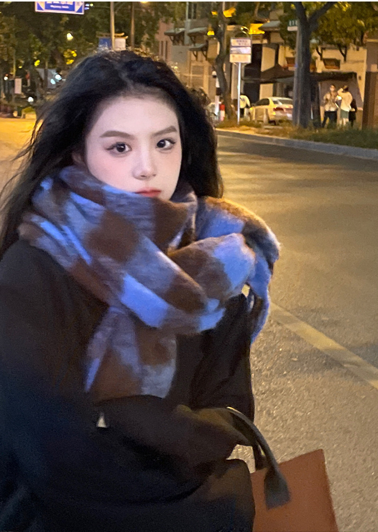 Scarf 2025 Autumn And Winter Women's High-end Winter New Imitation Cashmere Plaid Shawl_viptrois.com
