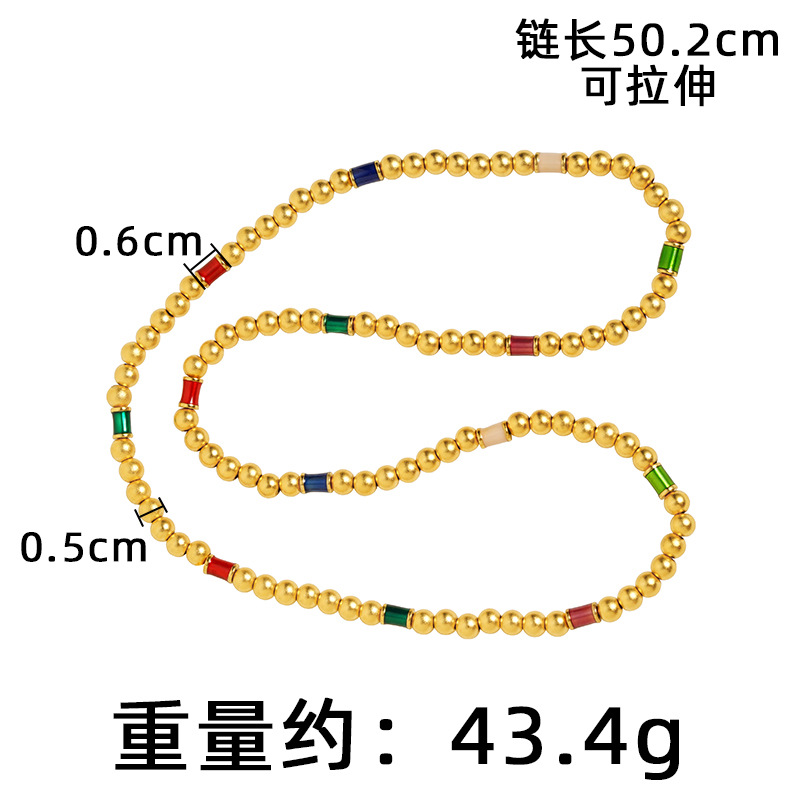 Mujeres de verano no se desvanecen durante mucho tiempo, collar de pulsera de esferas de oro vietnamita, alta sensación de lujo ligero, accesorios de joyería Yiwu