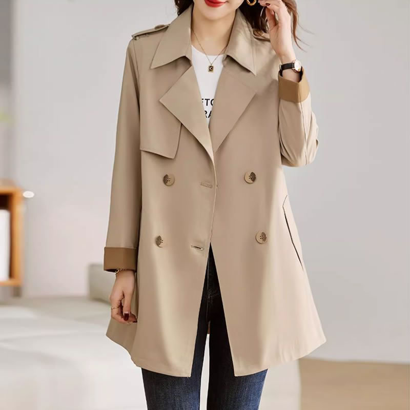 Classic Loose Windbreaker Women's Mid-Length 2025 Spring and Autum New Fashion Elegant Waist Slimming Look Jacket Trendy
