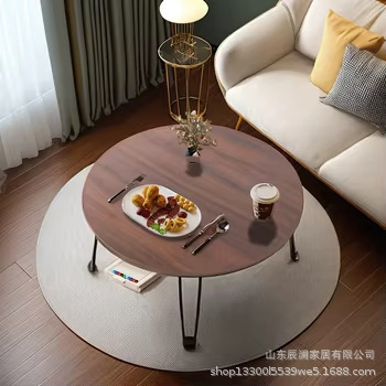 Living Room Round Coffee Table Round Table Folding Children Students Learning Computer Reading Bay Window Eating Portable Simple Bed