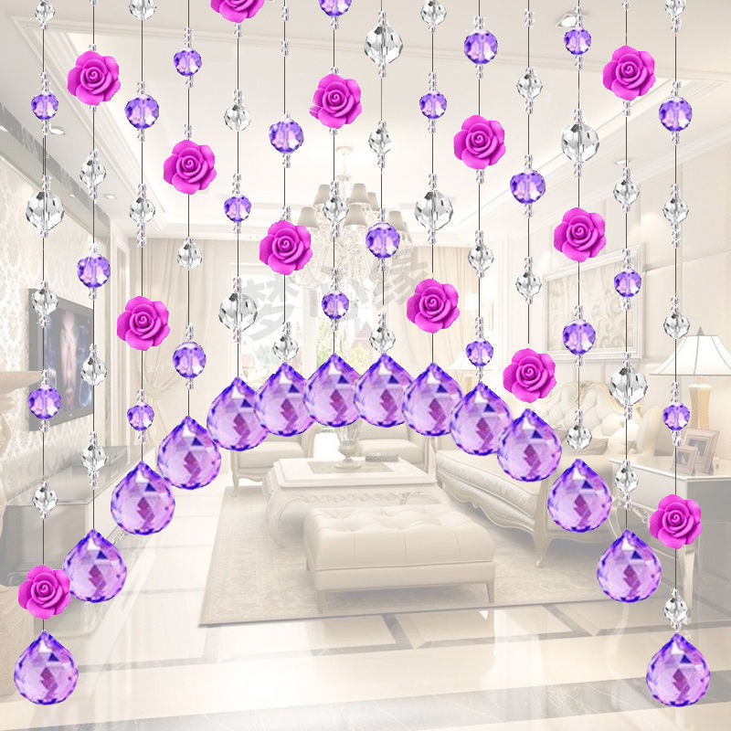 Crystal Door Curtain Bead Curtain Living Room Dining Room Entrance Partition Curtain Aisle Balcony Decoration Bedroom Kitchen Toilet Feng Shui Curtain