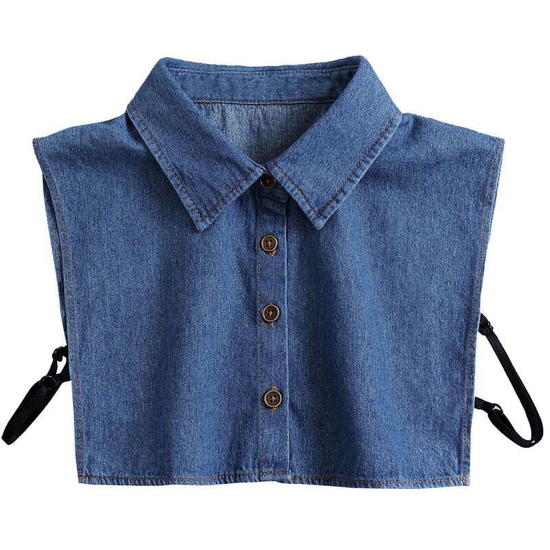 Fake Collar for Men and Women, Spring and Autumn Denim Shirt Fake Collar, Pointed Collar Set, Washed Vintage Shirt, Cross-Border In-Stock Items Fake Collar for Men and Women, Spring and Autumn Denim Shirt Fake Collar, Pointed Collar Set, Washed Vintage Shirt, Cross-Border In-Stock Items