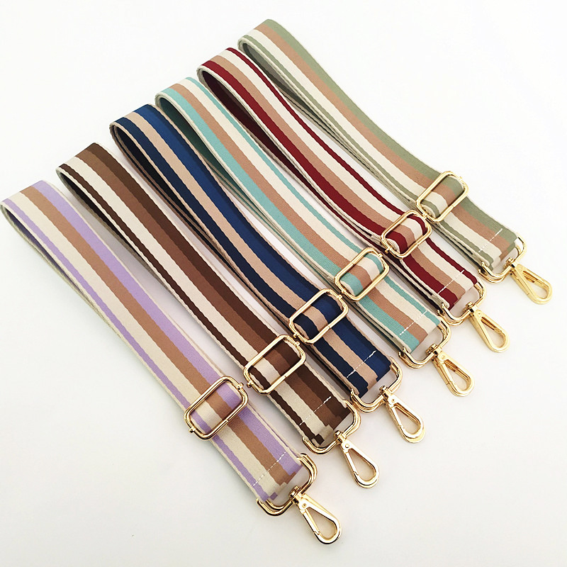 New Contrast Color Striped Wide Shoulder Strap Thickened Women's Bag Accessories display picture 1