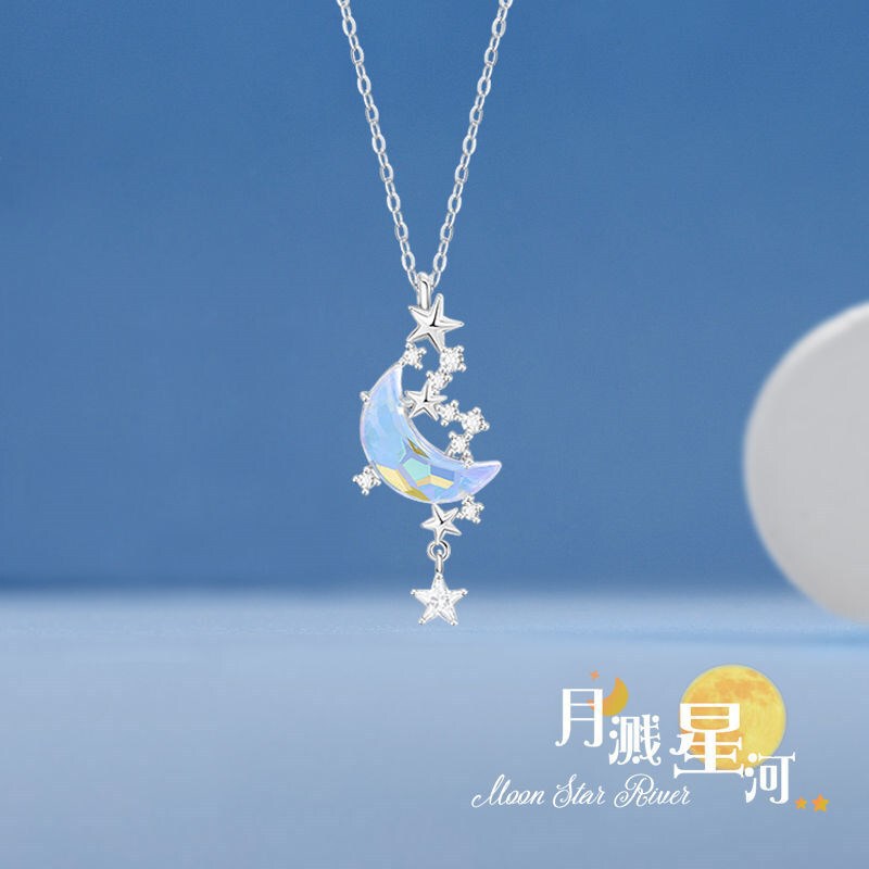 Star Story Fantasy Color-changing Star Necklace Women's Cute Simple Star Moon Not Tui Color Clavicle Chain Women Star Story Fantasy Color-changing Star Necklace Women's Cute Simple Star Moon Not Tui Color Clavicle Chain Women