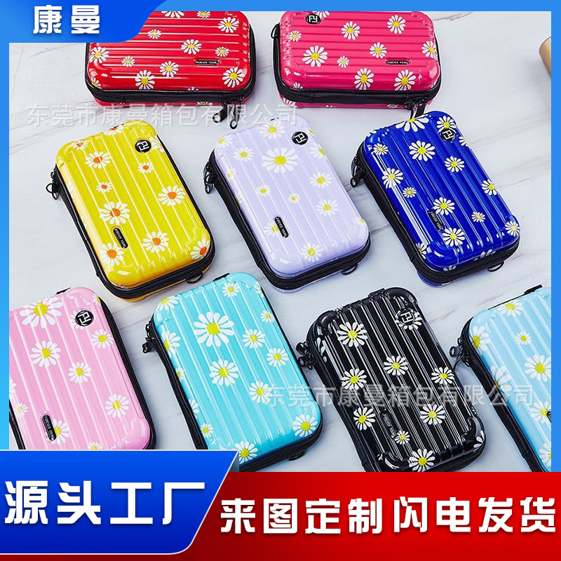 Popular foreign trade crossbody bag for women 7inch hard shell makeup bag with fashionable pattern, waterproof storage bag, shoulder bag wholesale