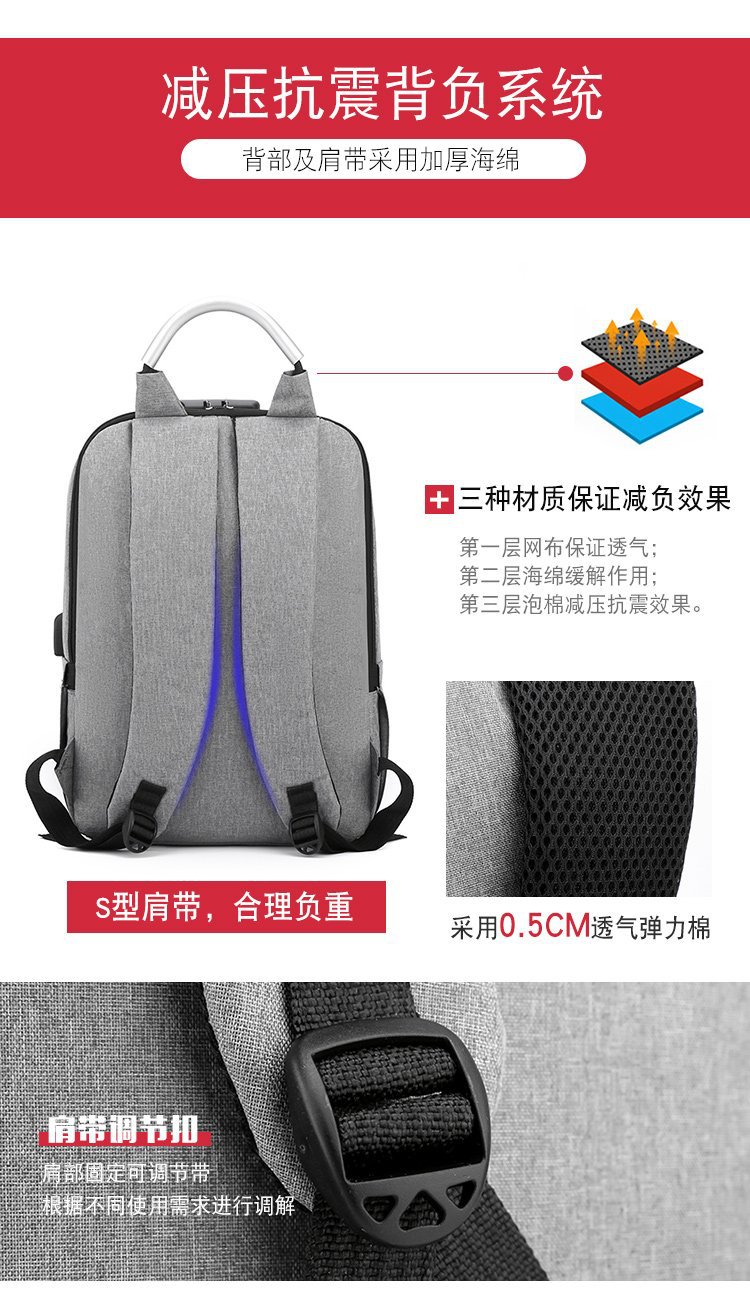 Backpack with large capacity and high-end feel, men's high-end feel, laptop bag, casual business travel bag undefined