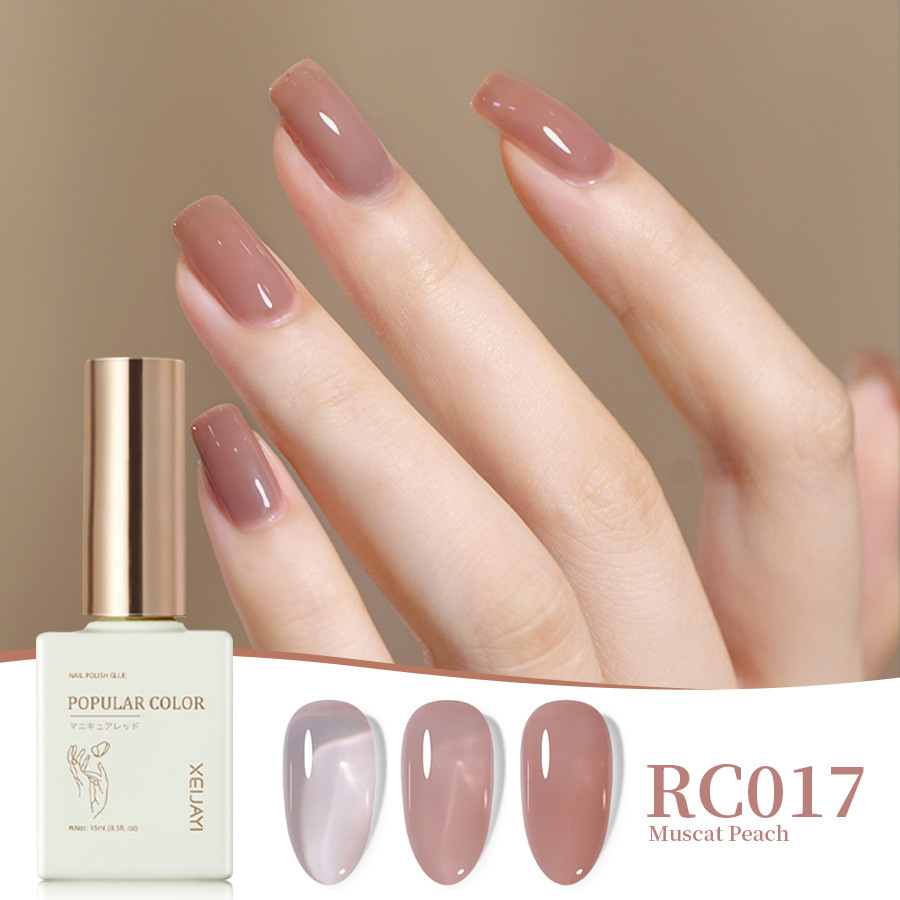 Esmalte Gel UV Traslúcido Nude de Secado Rápido con Capa de Sellado para Salón de Uñas