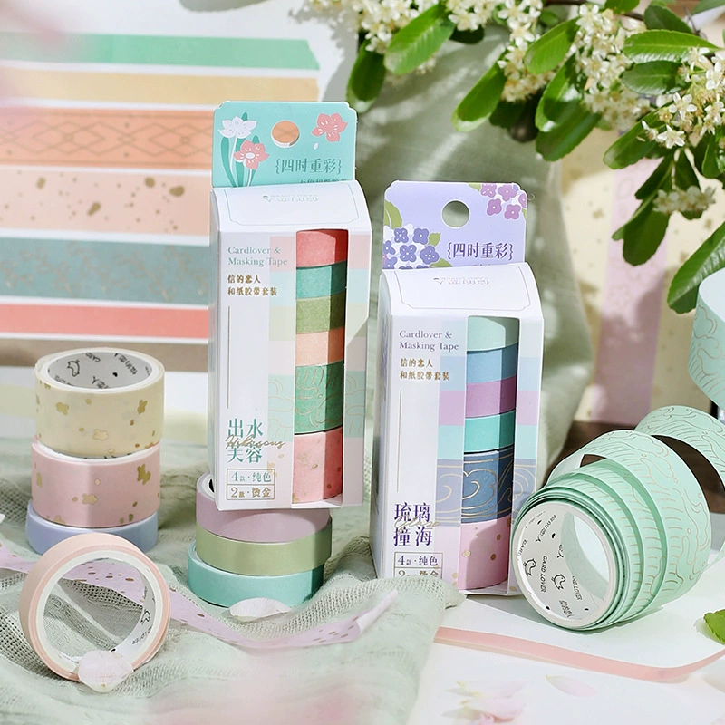 Letter's lover and paper tape set Four seasons heavy color solid color simple basic traditional color national style base combination