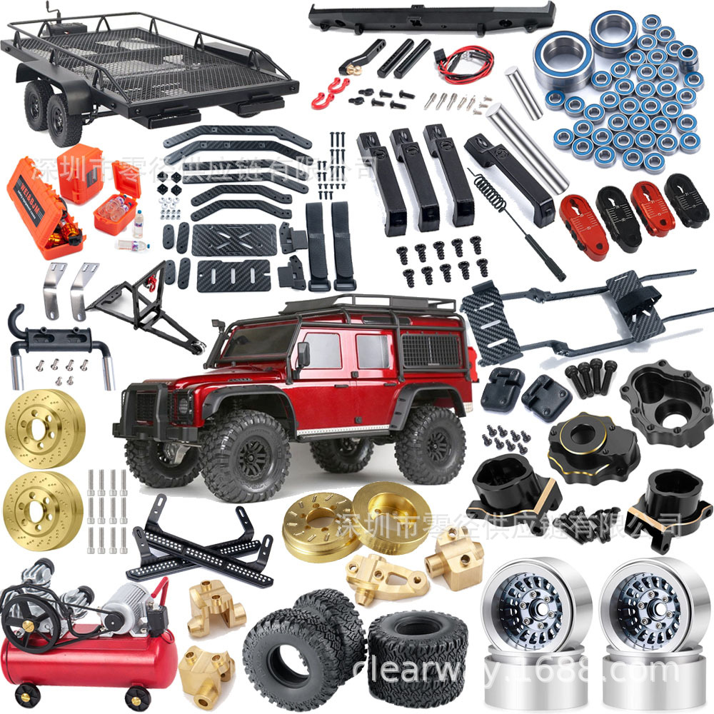 1:10RC模型车改装适配TRX4全车升级件大全金属车桥轮毂拉杆舵机臂