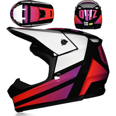 Bike Full-Face Helmet Detachable — Motorcycle Safety Supplies - red-stealth-s