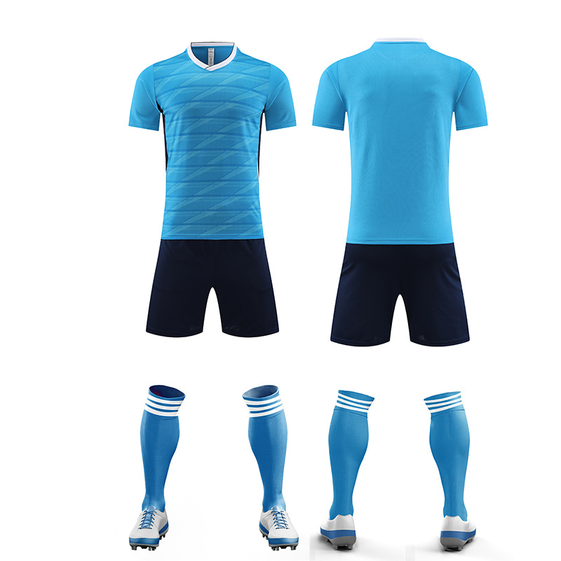 Trajes de fútbol de placas claras, trajes de entrenamiento para niños, equipos de impresión de mangas cortas, secado rápido y transpirable