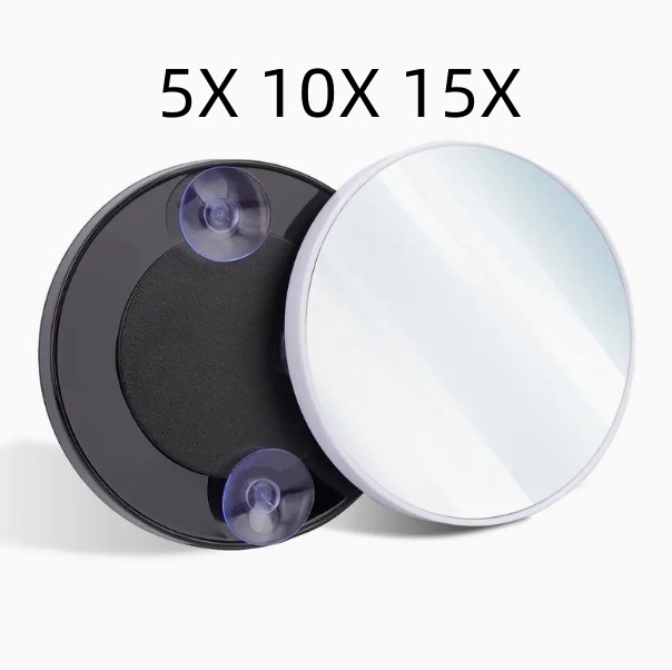 Cross-Border Portable Factory Spot 5X 10X Double Suction Cup Magnifying Glass Cosmetic Mirror Small Mirror Ins Portable