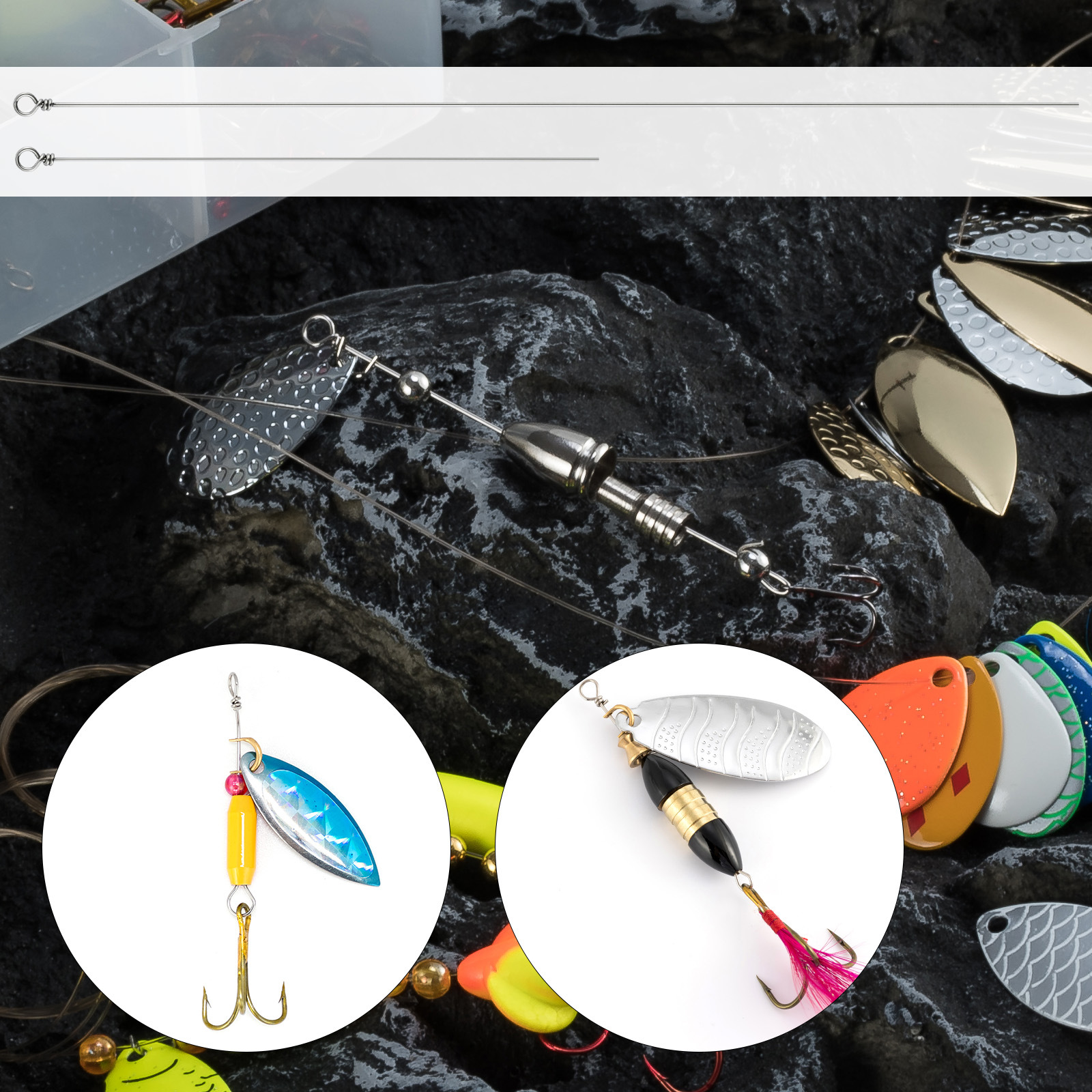 Equipo de pesca alambre de acero inoxidable 100 piezas/paquete Luya giratorio conector de lentejuelas pesca al aire libre boca de caballo rebordear alambre de acero