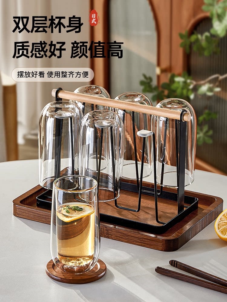 双层玻璃杯家用耐高温绿茶泡茶杯子待客大容量隔热防烫喝包邮批发