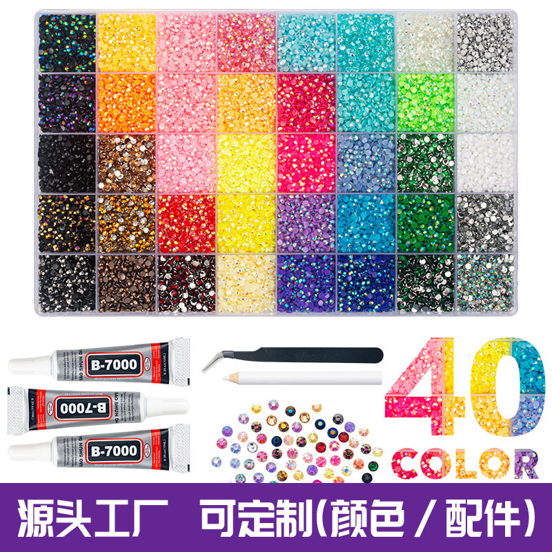 Cross-border Amazon hot-selling in-stock wholesale jelly-colored flat-bottom resin rhinestones 24/40 colors DIY clothing accessories nail art rhinestones Cross-border Amazon hot-selling in-stock wholesale jelly-colored flat-bottom resin rhinestones 24/40 colors DIY clothing accessories nail art rhinestones