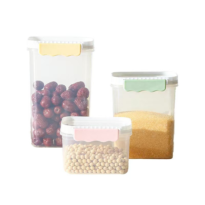 厨房食品保鲜密封罐带盖塑料杂粮收纳储物罐五谷杂粮透明收纳盒|undefined