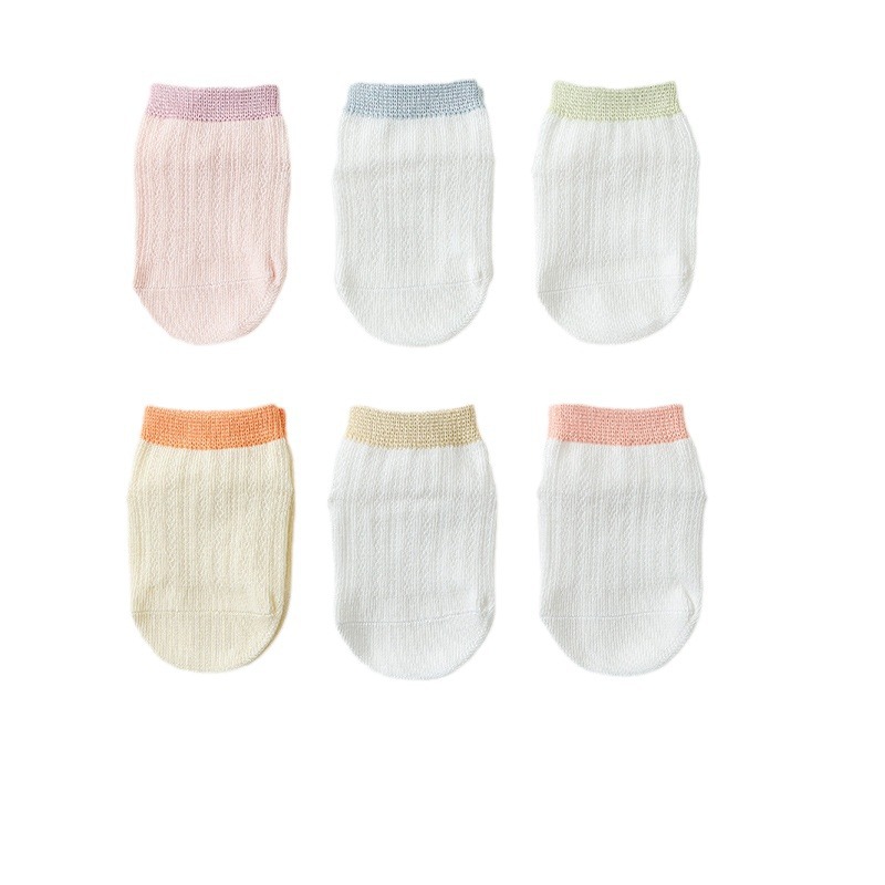 Summer new baby socks thin newborn mesh breathable cotton socks solid color non-slip floor socks wholesale