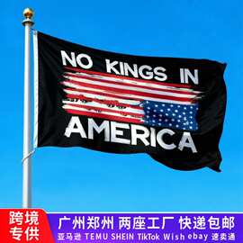 跨境No Kings In America 3x5ft 旗帜定制  户外装饰横幅旗子定做